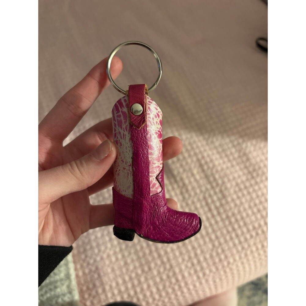 Handmade pink cowboy boot lighter holder